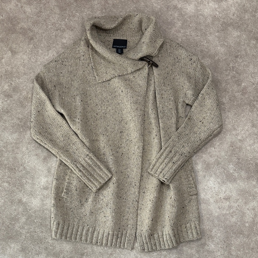 Cynthia Rowley Women's Taupe Cowl Neck Sweater